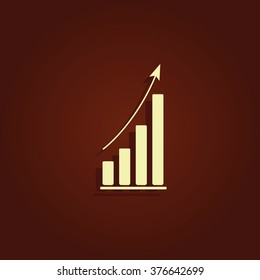 Flat growing graph icon.