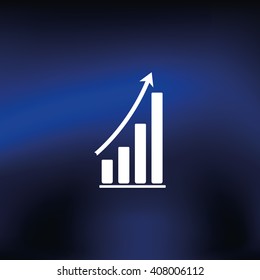 Flat growing graph icon.
