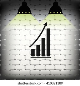 Flat growing graph icon.