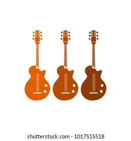 Flat guitar icons isolated on white background for web and mobile