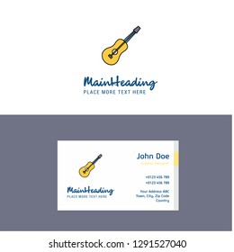 Flat Guitar Logo and Visiting Card Template. Busienss Concept Logo Design