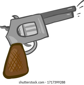 Flat gun, illustration, vector on white background