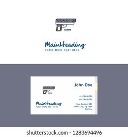 Flat Gun Logo and Visiting Card Template. Busienss Concept Logo Design