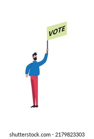 flat guy with vote cartel over white