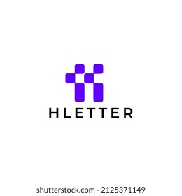 flat h dynamic logo design