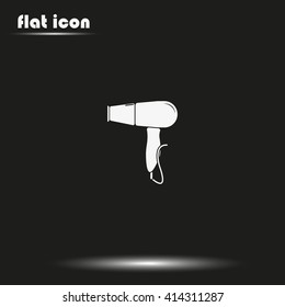 Flat hairdryer sign icon. Hair drying symbol. 