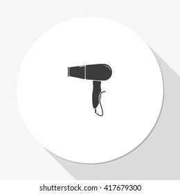 Flat hairdryer sign icon. Hair drying symbol. 