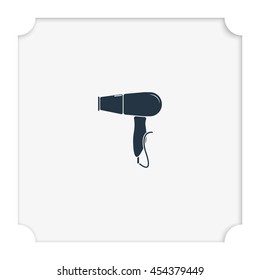 Flat hairdryer sign icon. Hair drying symbol. 