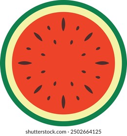 Flat half watermelon vector clipart. Half watermelon or watermelon slice vector illustration isolated.