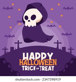 flat halloween background banner social media template