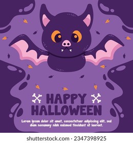 flat halloween background banner social media template