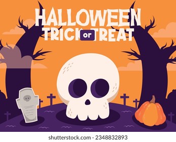 flat halloween background banner social media template