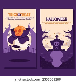 flat halloween background banner social media template