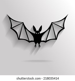 Flat Halloween background with black vampire 