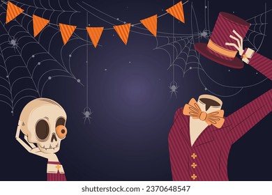 flat halloween background vector design illustration