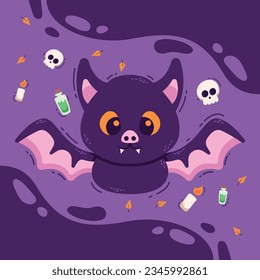 flat halloween ghost background banner social media template