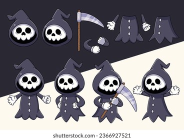 Flat Halloween Grim Reapers Collection