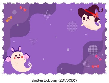 Flat halloween horizontal banner template
