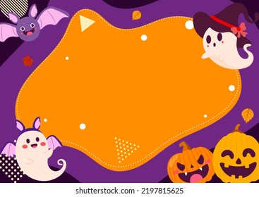 Flat halloween horizontal banner template
