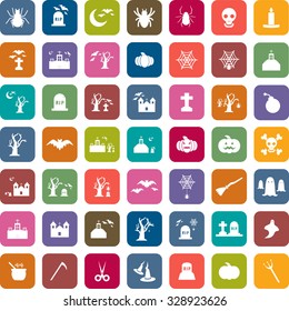 Flat Halloween icon set vector