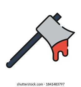 Flat halloween icon vector design axe, suitable for icons, illustration, backgrounds, stickers, covers, banners