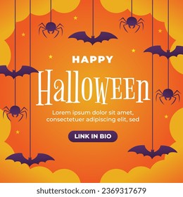 flat halloween instagram posts collection vector design illustration