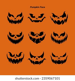 Flat halloween pumpkins collection design vector