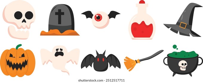 Flat Halloween Symbol Vector Illustration