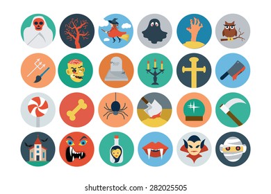 Flat Halloween Vector Icons 2