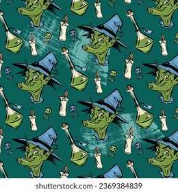 flat halloween vintage pattern design vector design illustration