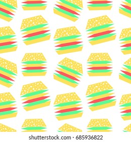 flat hamburger pattern vector