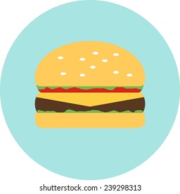 Flat hamburger symbol with long shadow