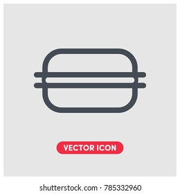 Flat Hamburger Vector Icon Illustration.Light Backround.Premium Quality.
