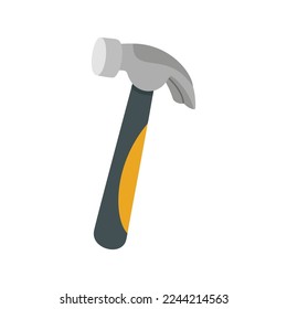 Flat hammer icon isolated vector illustration. Design on a white background