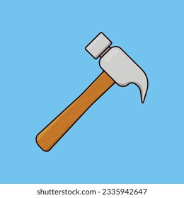 Flat Hammer Icon Vector Illustration