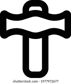 Flat hammer icon, Workshop equipment icon with line style, for any graphic design need