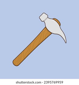 Flat Hammer Illustration Icon Vector Construction Tool Hammer Icon