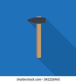 flat hammer vector icon