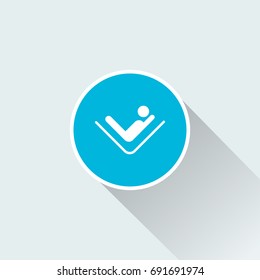 flat hammock relaxing icon