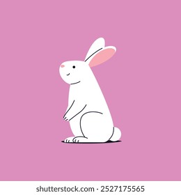 Desenho de Mão Plana Coelho Coelho ilustração vetor