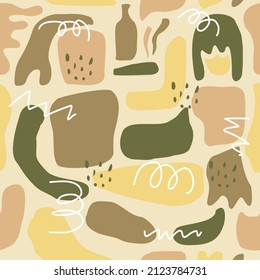 Flat hand drawn abstract pattern designs