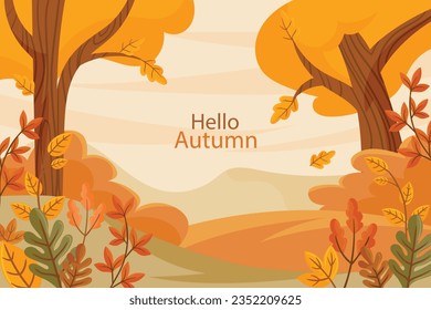 flat hand drawn background autumn season celebration.