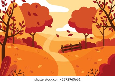 flat hand drawn background autumn season celebration.
