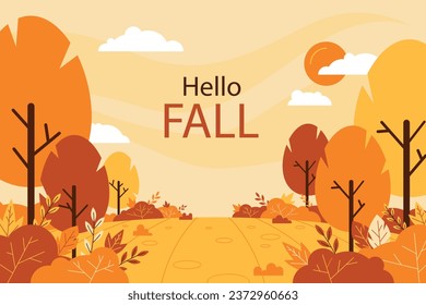 celebración de la temporada de otoño con fondo de mano plana.