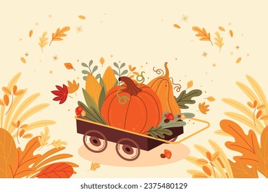 flach handgezeichnete Herbstfest.
