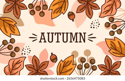Flat hand drawn floral background template