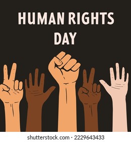 flat hand drawn human rights day illustration