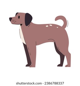 flat hand drawn illustration of dog animal