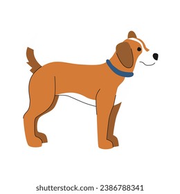 ilustración de perro dibujada a mano plana