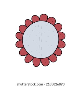 Flat hand drawn illustration. Pillow isolated on white background 
